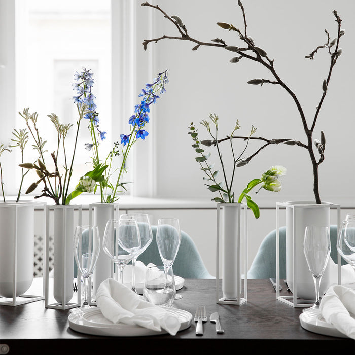 Kubus Vase Flora - White