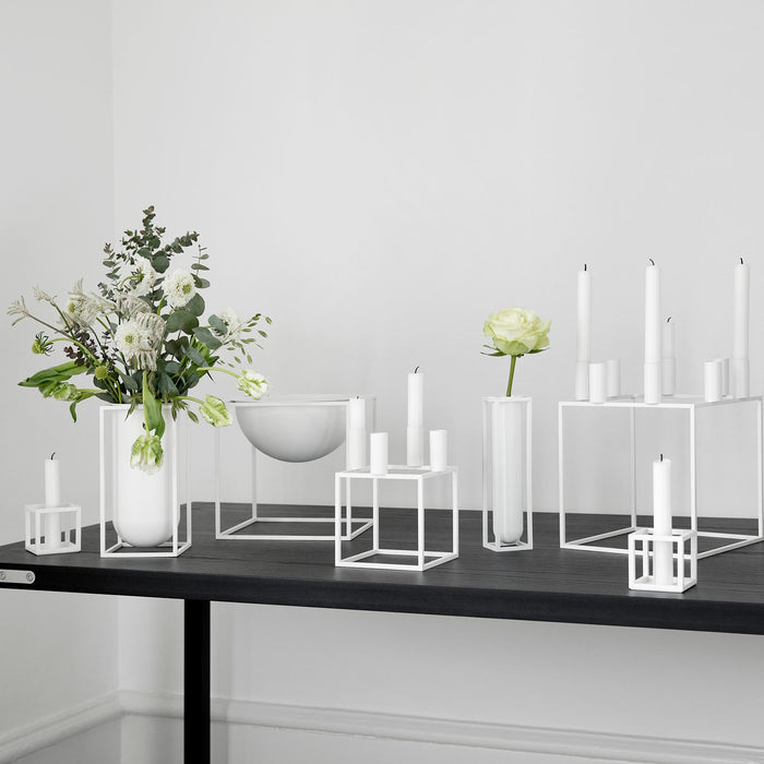 Kubus Vase Flora - White