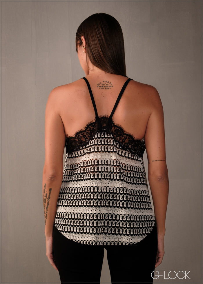 Lace Detail Strappy Top - 160326