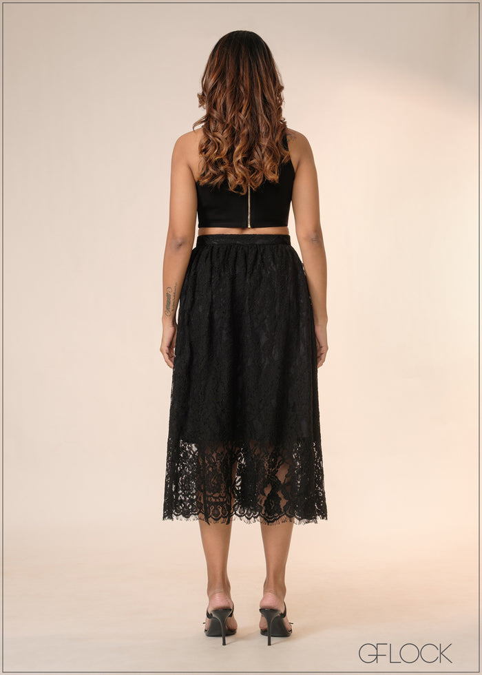 Lace Gathered Skirt - 040426