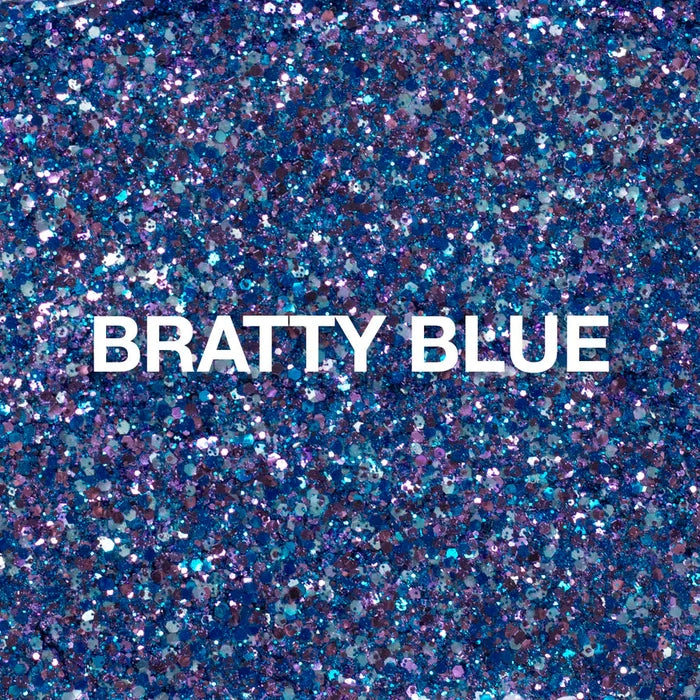 LE P+ Glitter Gel Polish | Bratty Blue