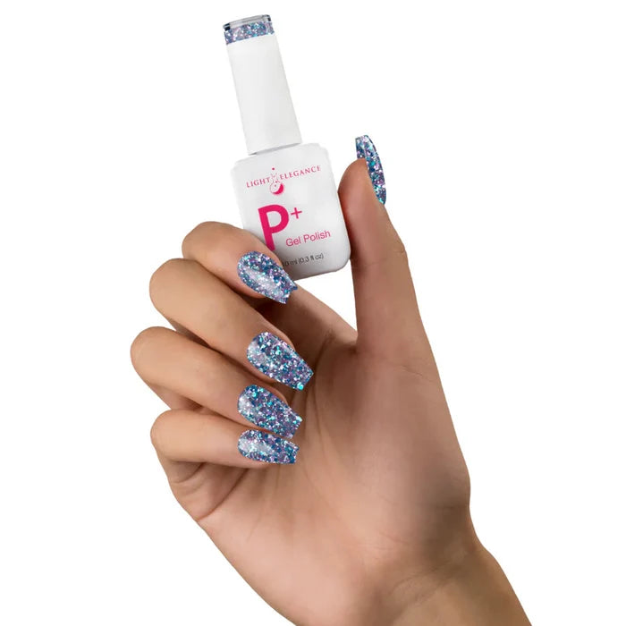 LE P+ Glitter Gel Polish | Bratty Blue