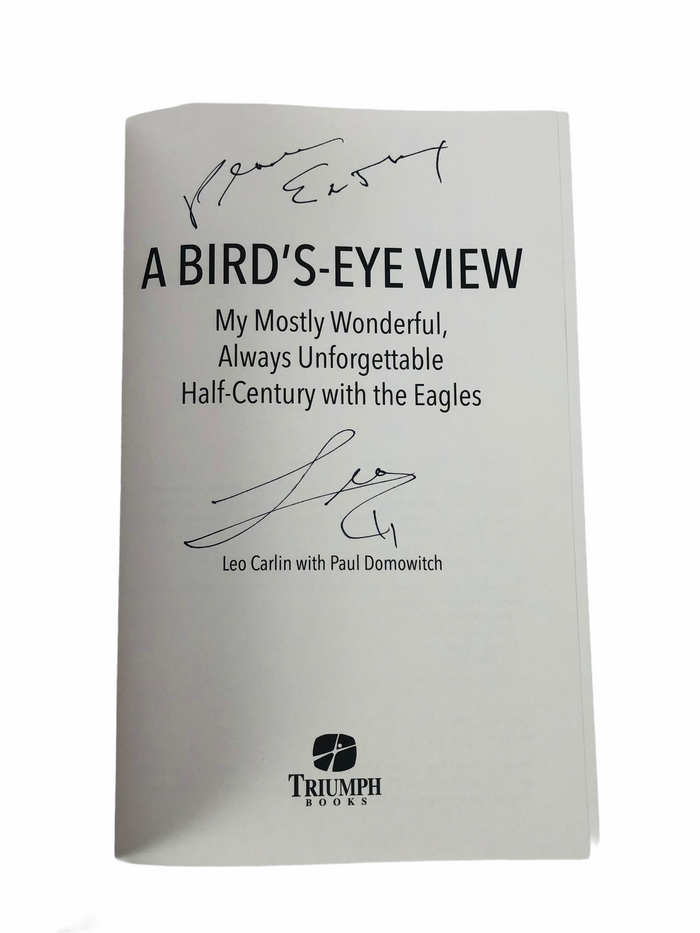 LEO CARLIN PHILADELPHIA EAGLES "A BIRD'S EYE VIEW" 2020 PAPERBACK BOOK