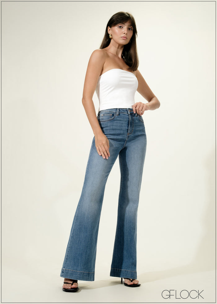 Light Blue Bootcut Jean - Long Length - 030626