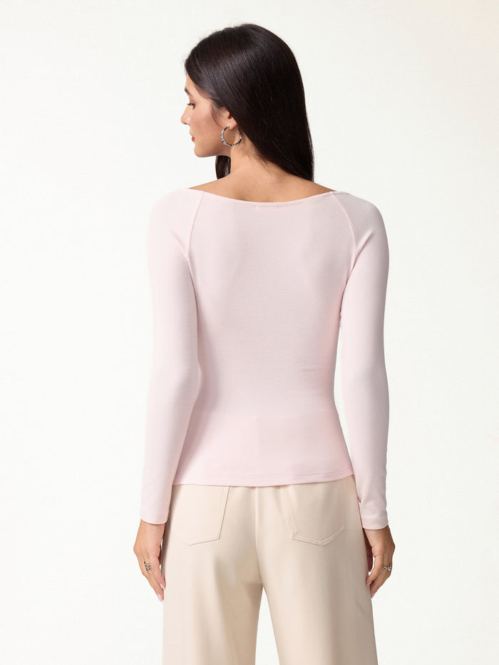 OGLmove Light Warm Surplice Ruched Long Sleeve Top