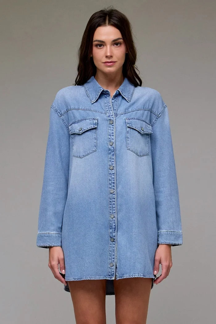 Light wash Oversized Denim Dress