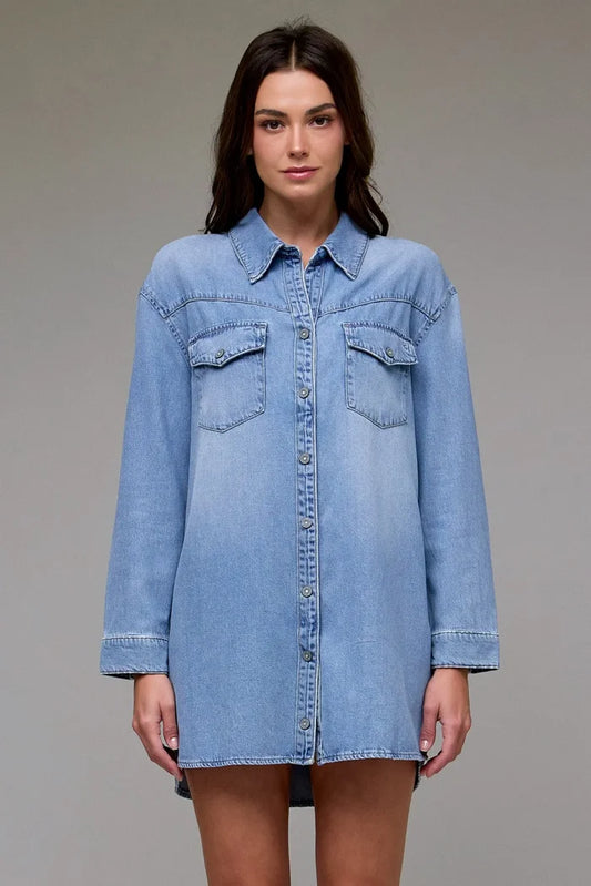 Light wash Oversized Denim Dress