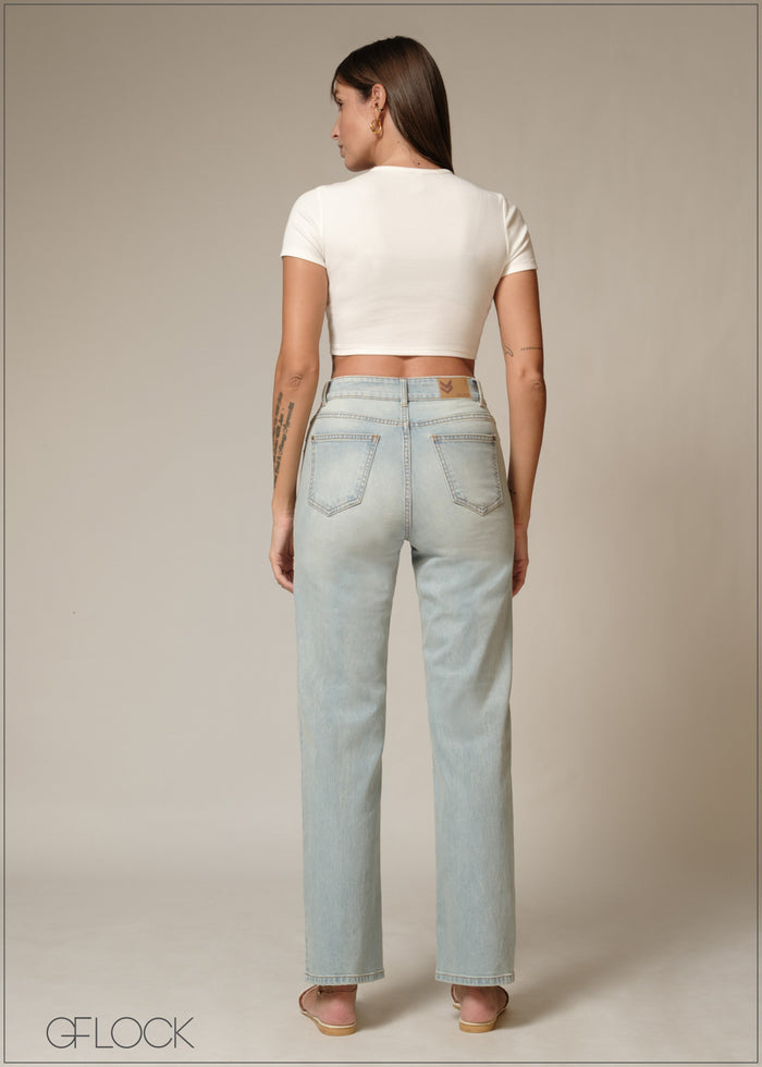 Light Wash Straight Leg Jean - Long Length - 230226D