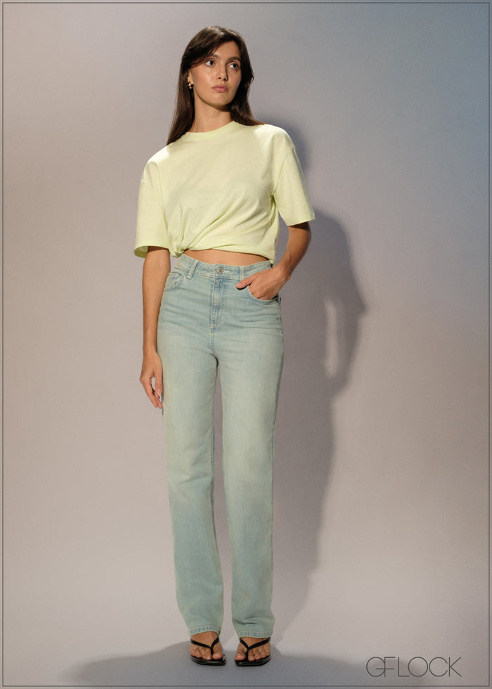 Light Wash Straight Leg Jean - Short Length - 250626