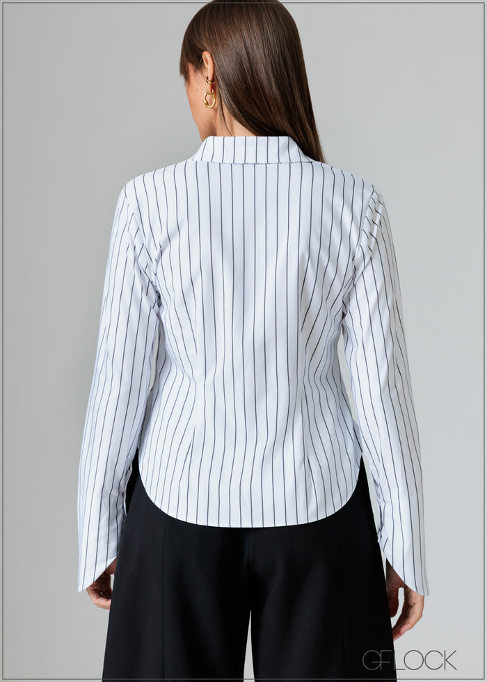 Long Sleeve Cuff Detailed Shirt - 070426
