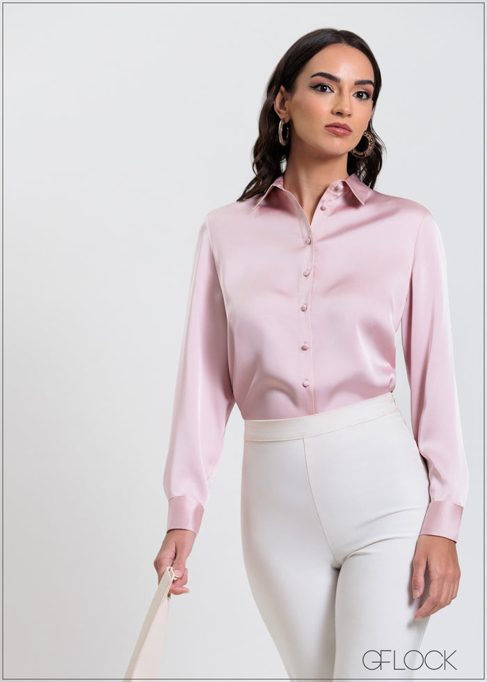 Long Sleeve Satin Shirt - 310325