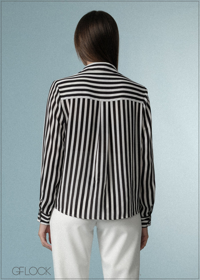 Long Sleeve Striped Shirt - 071125