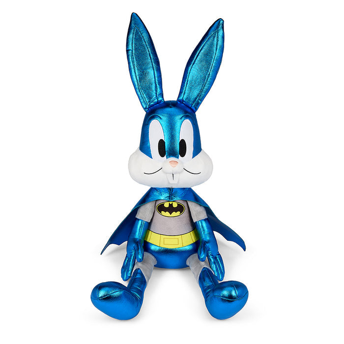 Looney Tunes Bugs Bunny as Batman 13-inch plush toy, soft and cuddly with detailed Batman costume and Bugs Bunny features.