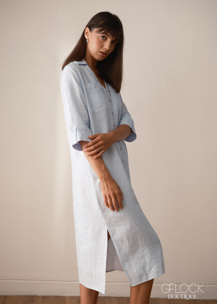 Loose Fit Button Down Dress - 030426
