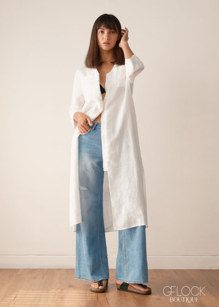 Loose Fit Button Down Dress - 030426