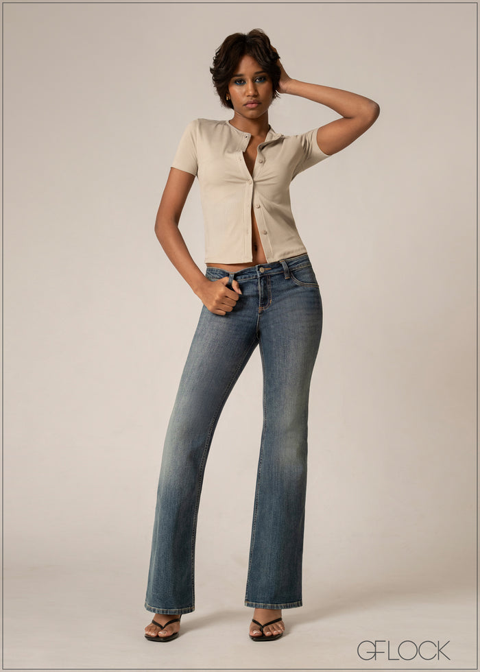 Low Waist Bootcut Jean - Long Length - 220826D