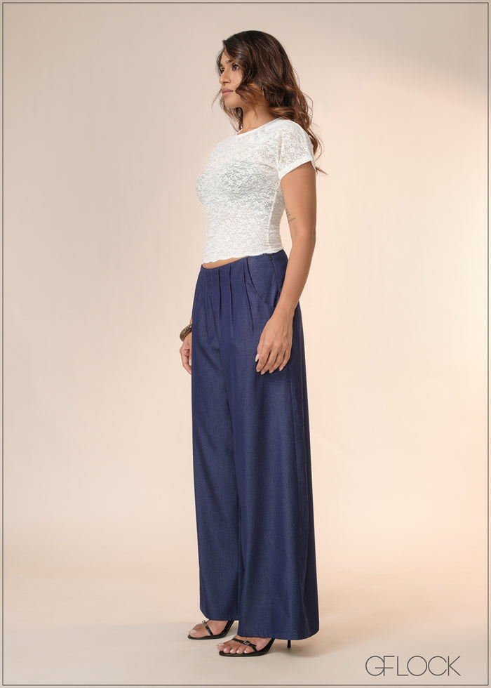 Low Waist Pleated Pant - 040426