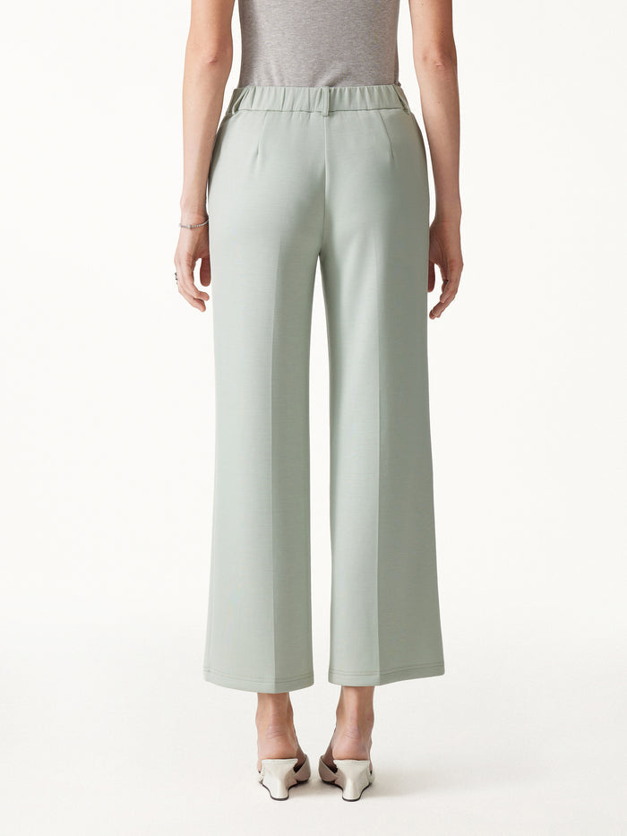 OGLmove Lyocell Spacer Knit Cropped Straight-Leg Pants with Pockets
