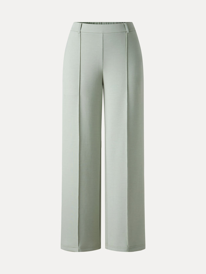 OGLmove Lyocell Spacer Knit Cropped Straight-Leg Pants with Pockets