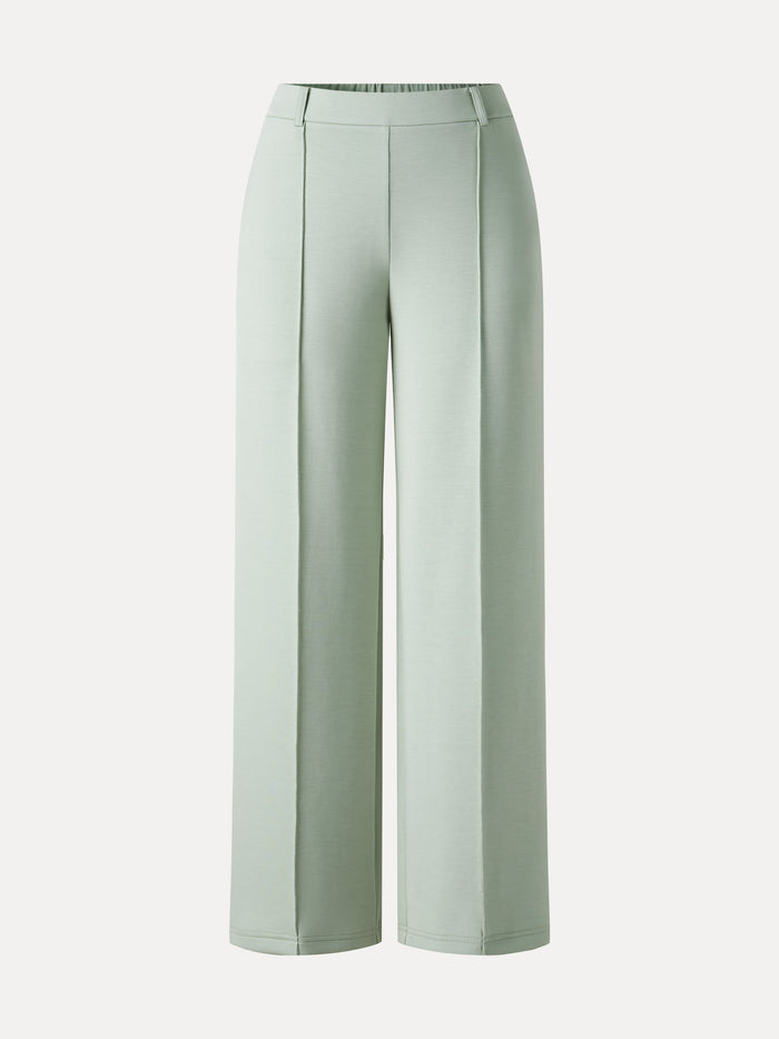 OGLmove Lyocell Spacer Knit Cropped Straight-Leg Pants with Pockets Dusky Mint Green XXS
