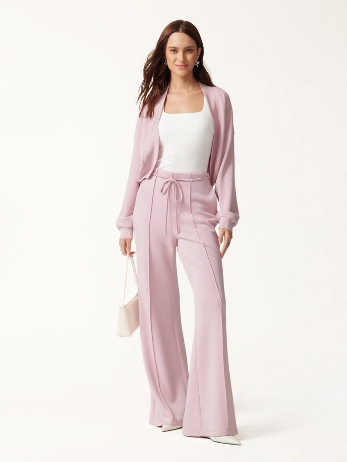 Lyocell Spacer Knit Long Sleeve Drop-Shoulder Shrug Cardigan