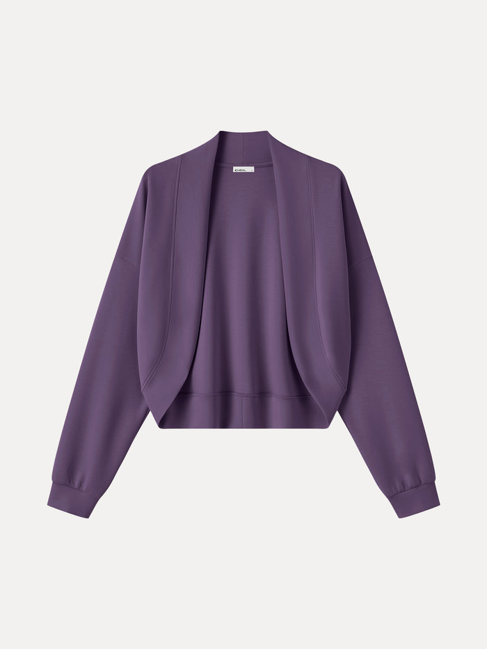 OGLmove Lyocell Spacer Knit Long Sleeve Drop-Shoulder Shrug Cardigan Ultraviolet Purple XXS