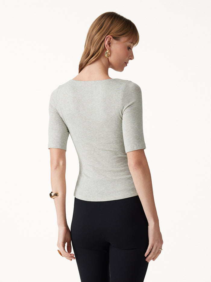 OGLmove Lyocell-Wool Square Neck Ruched Bra Top