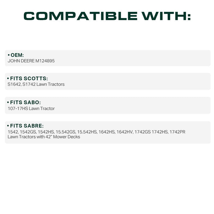 M124895 Mower Deck Belt Replacement for Scotts S1642 & More | 42-in Deck | Aramid Cord