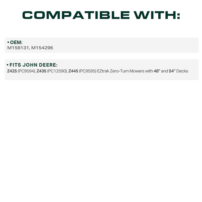 M158131, M154296 Mower Deck Belt Replacement for John Deere Z425, Z445 & More | Aramid Cord