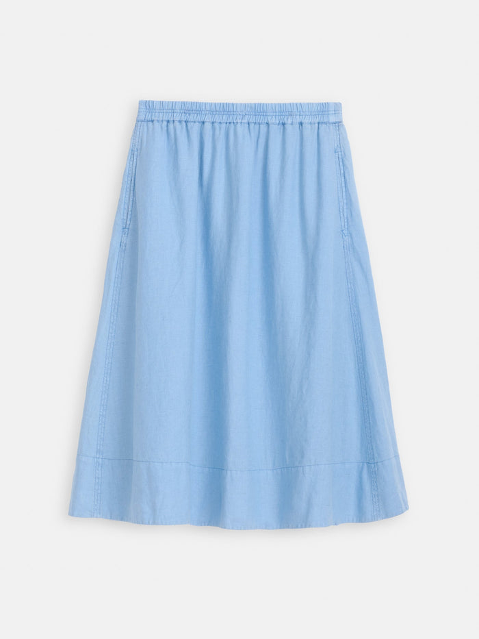 Maddie Skirt in Linen - Bel Air Blue