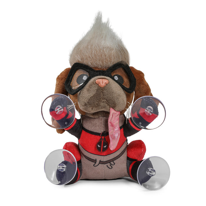 Marvel Deadpool and Wolverine Dogpool plush window clinger featuring soft, colorful character designs for fans and collectors.