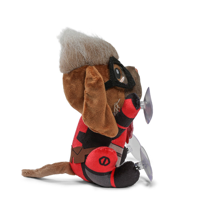 Marvel Deadpool & Wolverine Dogpool plush window clinger featuring soft plush material and vibrant character design.