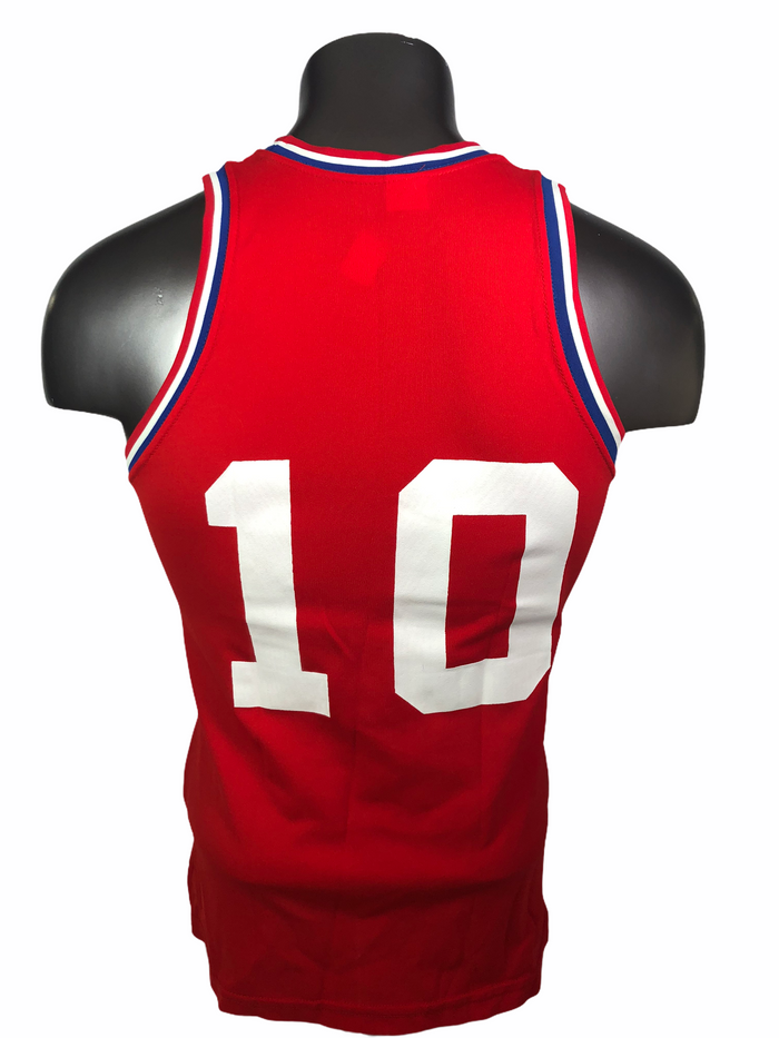 MAURICE CHEEKS PHILADELPHIA SIXERS VINTAGE 1980'S MEDALIST SAND-KNIT JERSEY ADULT MEDIUM