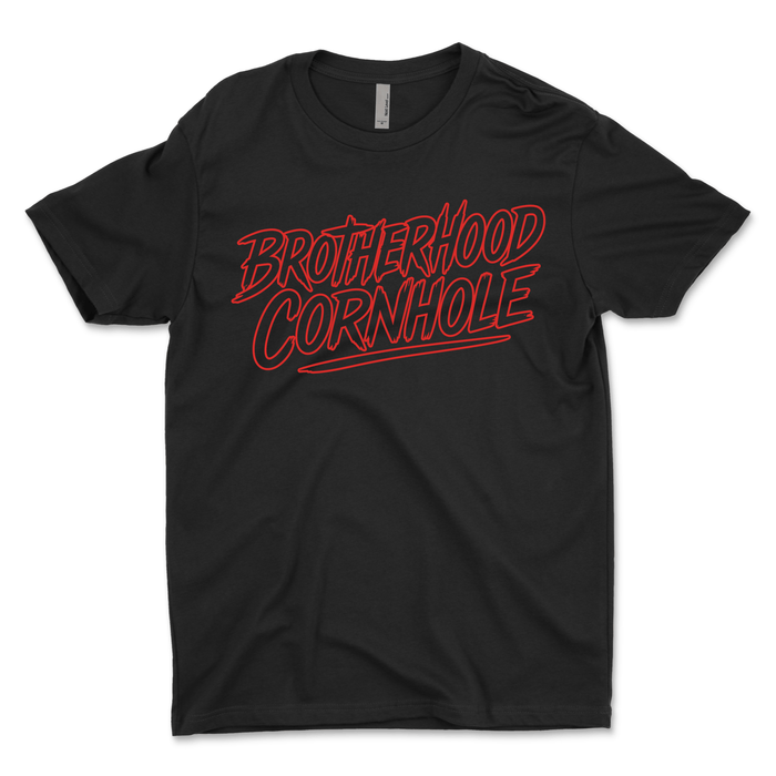 Men's Brotherhood Cornhole Ink Red T-Shirt - Brotherhood Cornhole