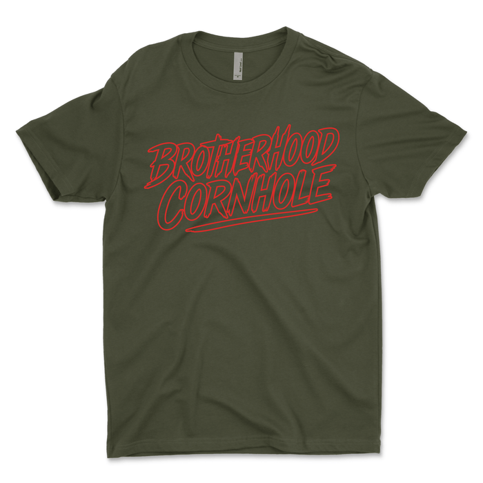 Men's Brotherhood Cornhole Ink Red T-Shirt - Brotherhood Cornhole