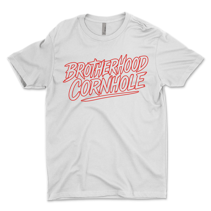 Men's Brotherhood Cornhole Ink Red T-Shirt - Brotherhood Cornhole