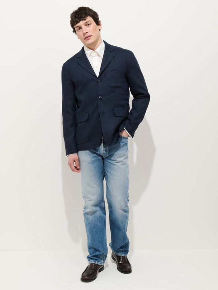 Mercer Jacket in Linen - Navy