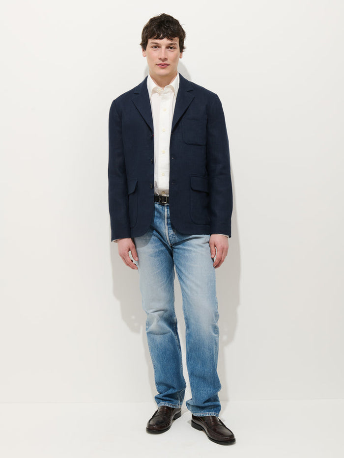 Mercer Jacket in Linen - Navy