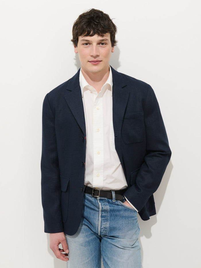 Mercer Jacket in Linen - Navy