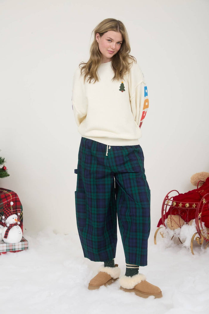 MERRY CHRISTMAS MULTICOLOR CREWNECK KNIT SWEATER