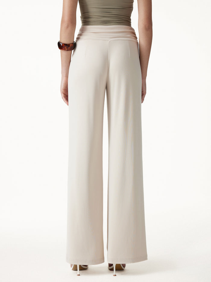OGLmove 2Pcs Set Boatneck Batwing Sleeve Top & Mid-Rise Wide-Leg Lounge Pants