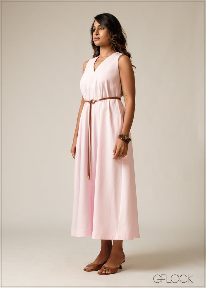 Midi Dress With Belt - 160726