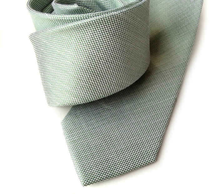 mint linen + silk blend woven necktie.