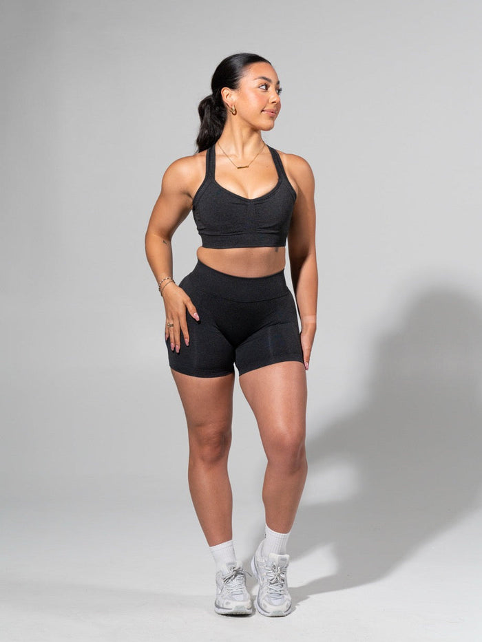 Miracle Seamless Hip Rise Short 4.5" - Heather Charcoal