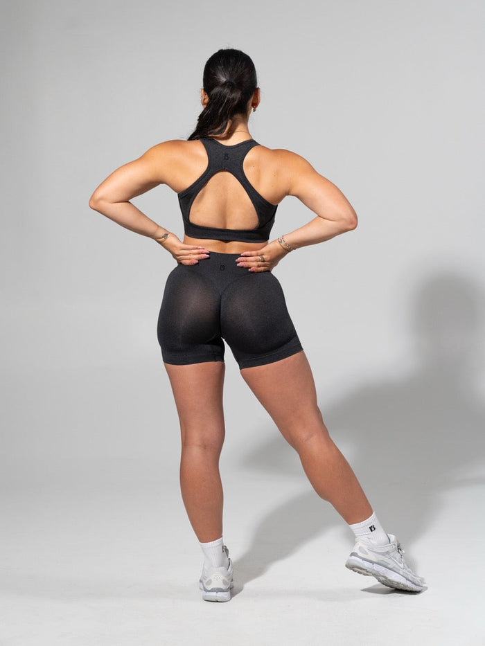 Miracle Seamless Hip Rise Short 4.5" - Heather Charcoal
