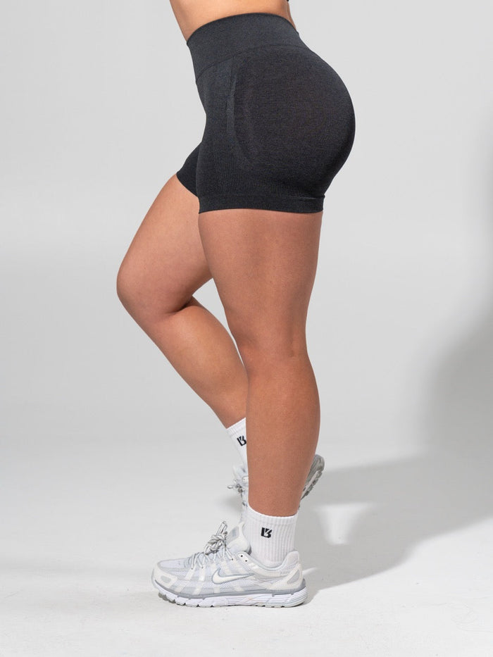 Miracle Seamless Hip Rise Short 4.5" - Heather Charcoal