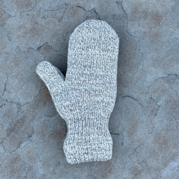 Mitten with Deer Skin - Oatmeal on Natural