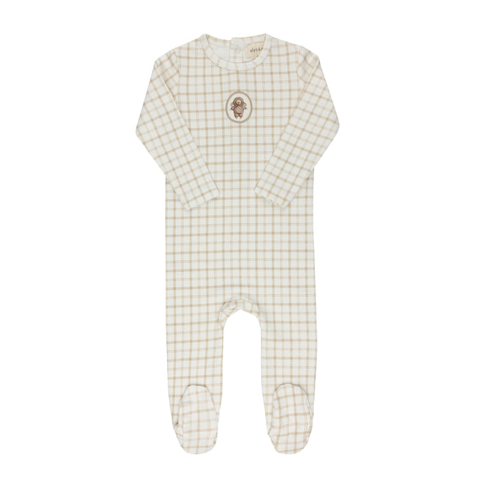 Modal French Terry Plaid Sheep Collection - Footie
