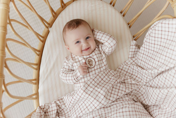 Modal French Terry Plaid Sheep Collection - Footie