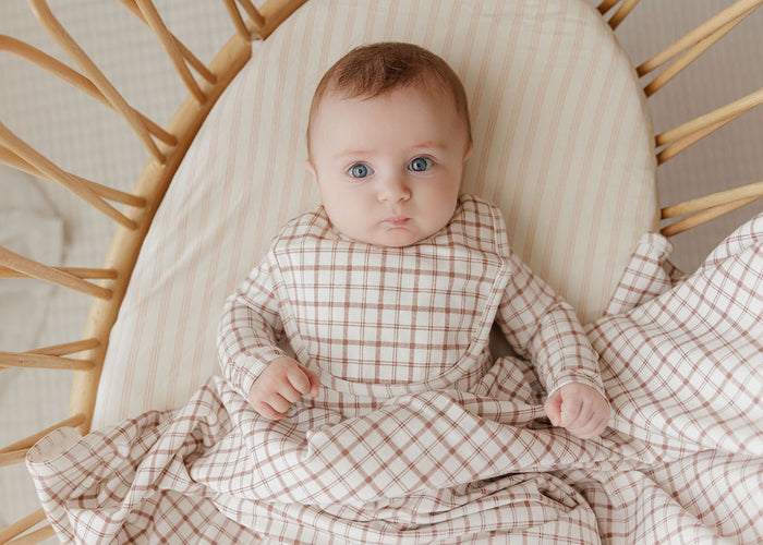Modal French Terry Plaid Sheep Collection - Footie